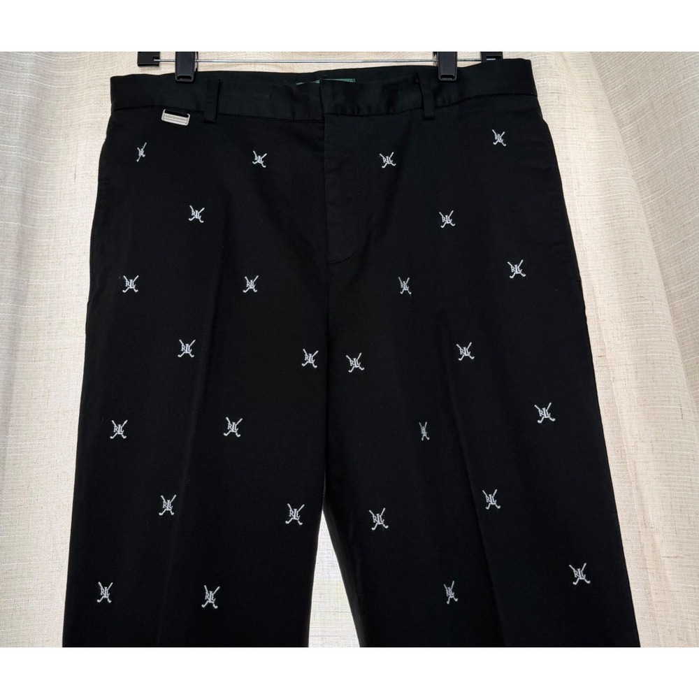 Lauren Ralph Lauren Active LRL Golf Club Embroidered Pants Women's Size 10 Black